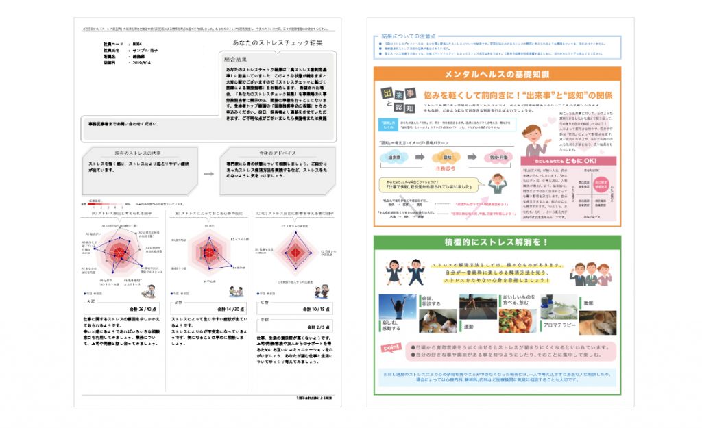 ストレスチェック個人結果見本