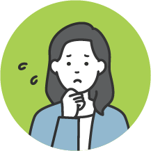 悩んでいる女性のイラスト